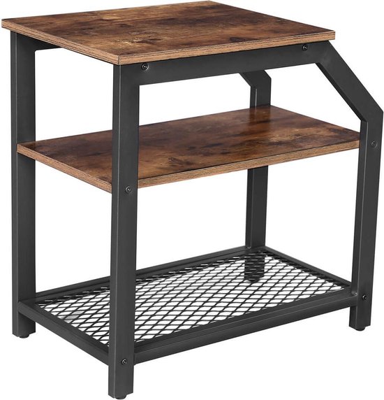 Salontafel op wielen - industriële bijzettafel - nachtkastje voor