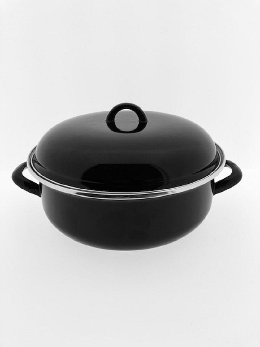 Braadpan - Shallow casserole - Ø 28cm - Geëmailleerd - Met grepen - Geschikt voor alle kookvuren incl. inductie