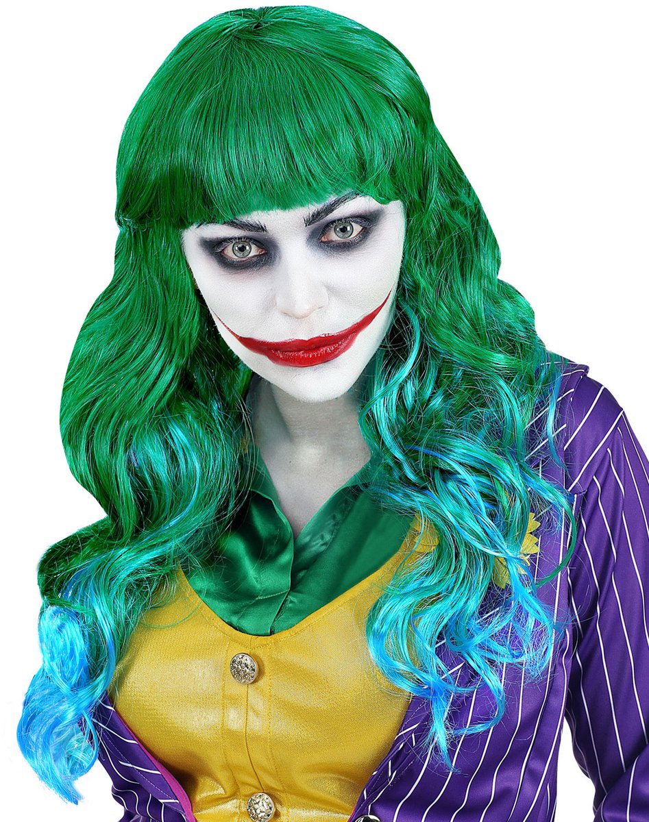 Pruik Evil joker lang haar