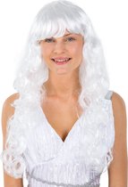dressforfun - Pruik engel wit - verkleedkleding kostuum halloween verkleden feestkleding carnavalskleding carnaval feestkledij partykleding - 300744