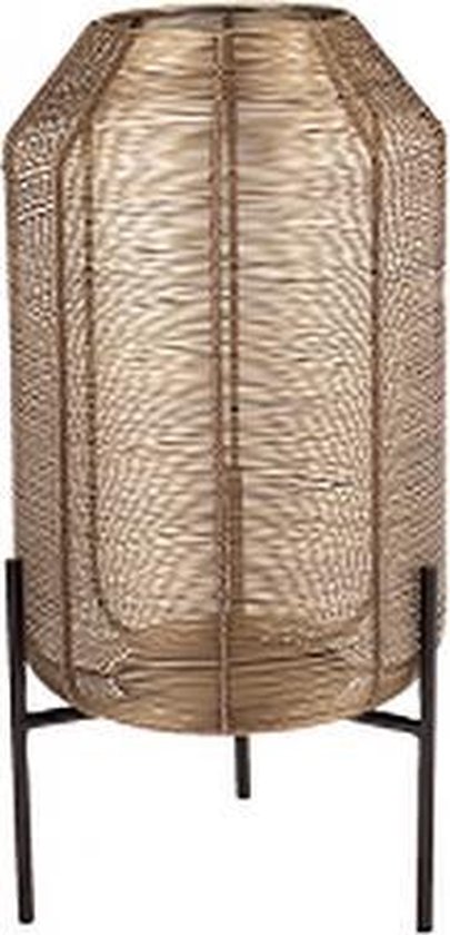 Vent léger - Lanterne Or - Vase - LxlxH: 26x26x55 cm