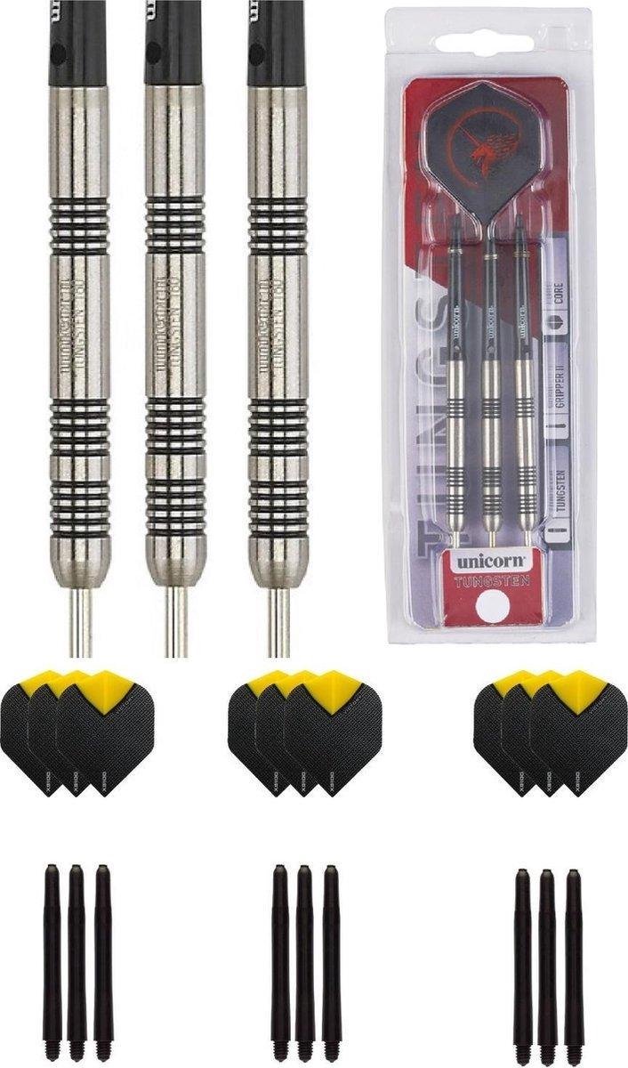 Unicorn Core Tungsten 25 gram dartpijlen met extra 9 extra - dartshaft - en 9 extra - dartflights