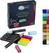 Artina Markilo MA Set van 18 Acryl Markers - Acryl Pennen – Stiften voor volwassenen Inkt Markeerstiften voor Papier Glas, Keramiek Stenen Hout Metaal