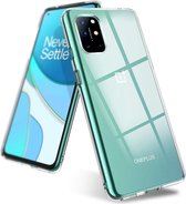 Siliconen backcase - geschikt voor Oneplus 8 Pro - Siliconen hoesje - Transparant