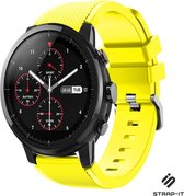 Siliconen Smartwatch bandje - Geschikt voor  Xiaomi Amazfit Stratos silicone band - geel - Strap-it Horlogeband / Polsband / Armband