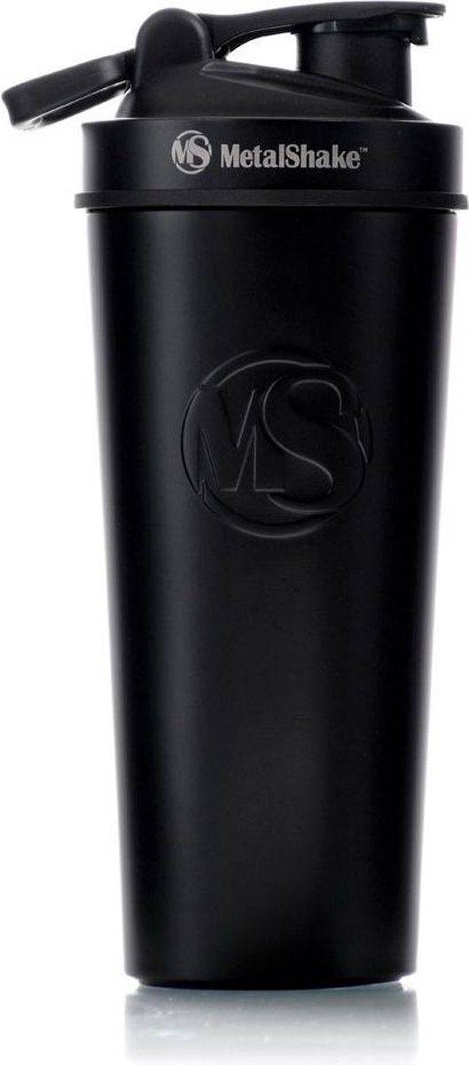 Goedkoopste Metalshake RVS Shaker - 900ml - Black Steel - Dubbelwandig geïsoleerd - Thermos