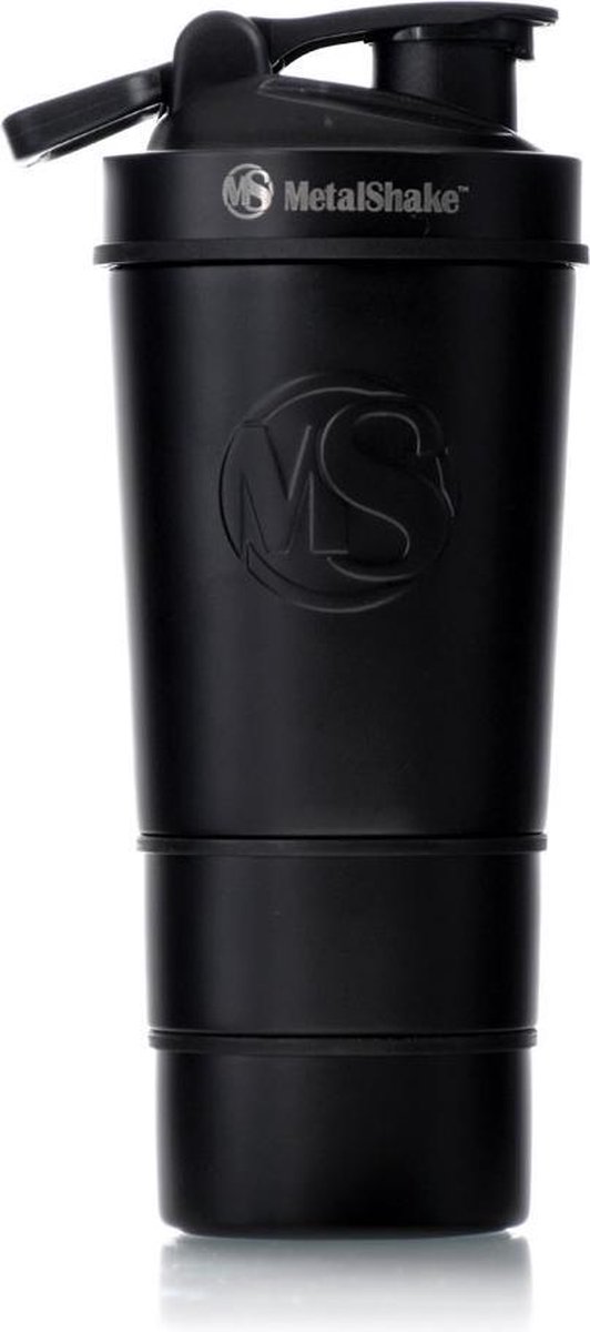 Goedkoopste Metalshake RVS Shaker - 600ml - Black Steel - Dubbelwandig geïsoleerd - Thermos