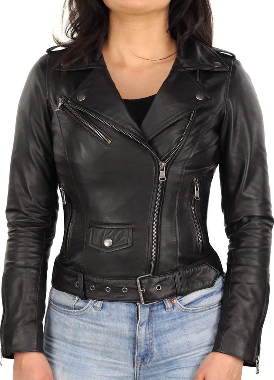 Versano Dakota Leather Ladies Bikerjack Ladies Jacket XXL - Zwart