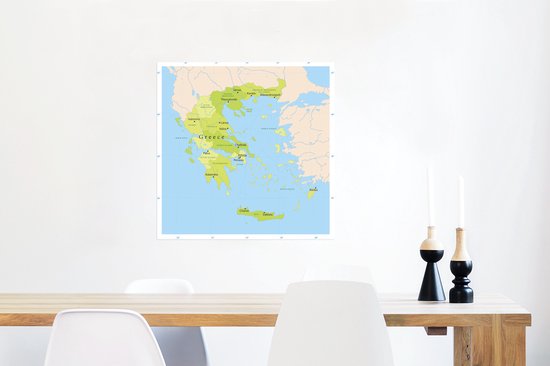 Carte verte de la Grèce 75x75 cm