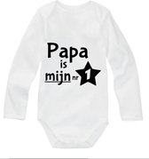 Babyromper met Tekst - Papa Is Mijn Nr. 1 - Vaderdag - Lange mouw - 50/56 - Cadeautje - Kraamcadeau