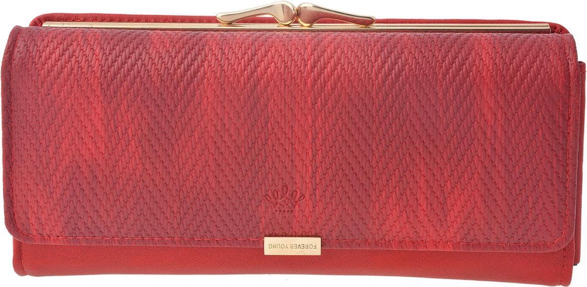 Melady Portemonnee 19x10 cm Rood Kunstleer Rechthoek