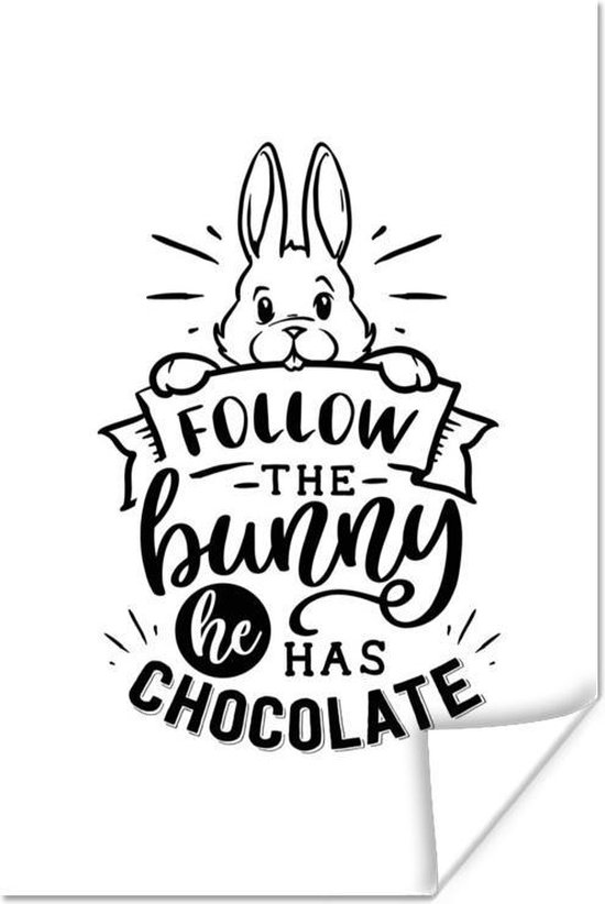 Citation De Pasen Suivez Le Lapin Qu Il A En Chocolat Pour Lievre 1x180 Cm Xxl Bol Com