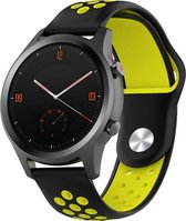 Siliconen Smartwatch bandje - Geschikt voor  Garmin Vivomove HR sport band - zwart/geel - Horlogeband / Polsband / Armband