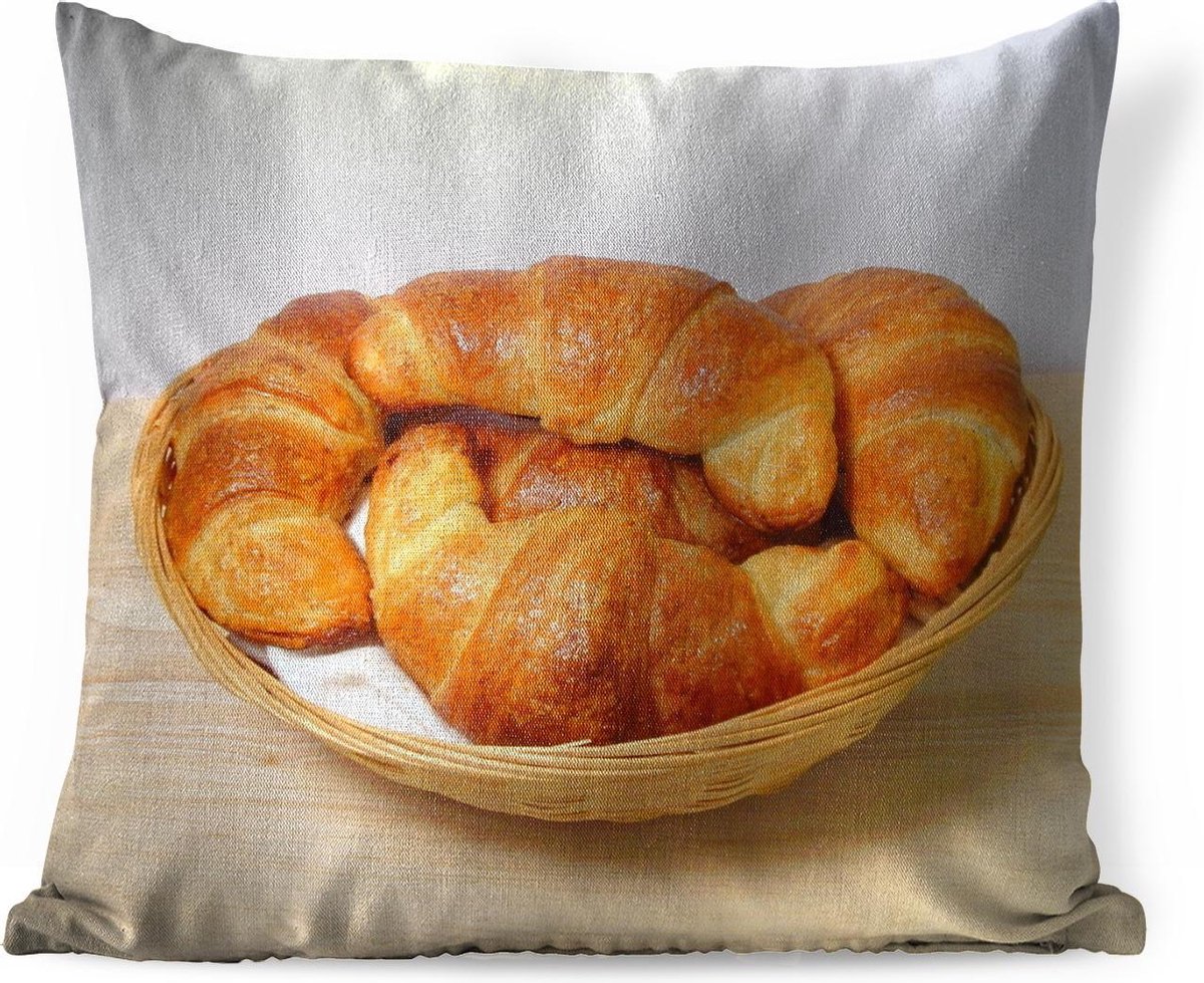 Sierkussen décoratif Croissant pour l'intérieur - Croissants dans une  corbeille à pain... | bol.com