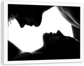 Foto in frame , Man en Vrouw ​, 120x80cm , Zwart wit  , Premium print