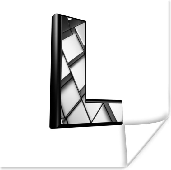 3D weergave van de letter L poster 100×100 cm – Foto print op Poster (wanddecoratie woonkamer / slaapkamer)