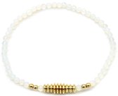 Dielay - Maansteen - Dames Armband - Wit en Goudkleurig - 20 cm