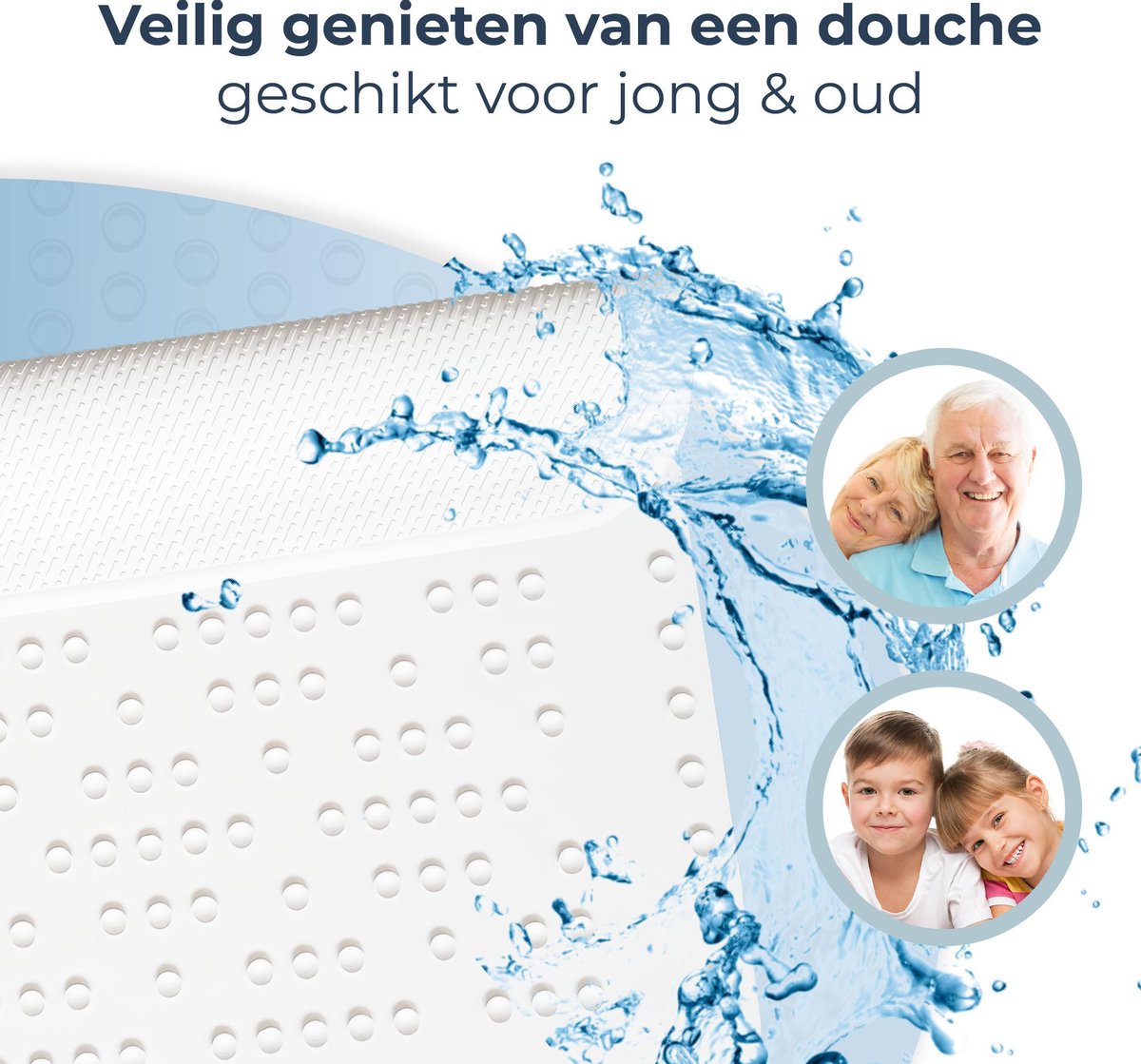 Pevfeciy Douchemat Antislip 40x60 cm eenvoudig Antislip Douchemat Zacht en Comfortabel PVC,Hoge doorlatendheid,Voor moderne badkamers