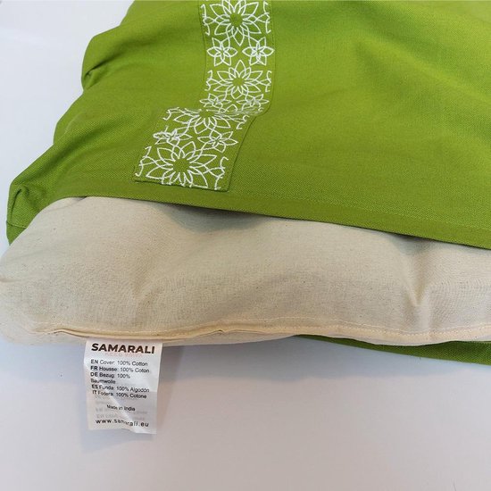 Samarali Groen Halvemaan Meditatieset - Zabuton & Zafu - 100% Biologisch Katoen - Voor Diepe Ontspanning van Samarali — afbeelding 3