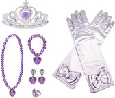 Het Betere Merk - Speelgoed meisjes - Lila / Paarse prinsessenhandschoenen - Tiara / Kroon - Juwelen - voor bij je Frozen prinsessen jurk