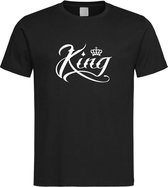 Zwart T shirt met  " King " print Wit size M