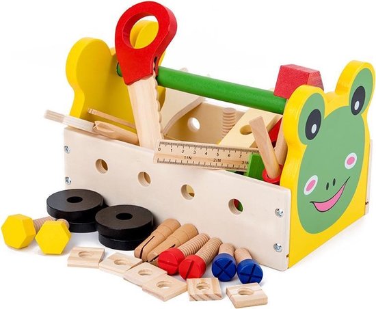ZaciaToys Houten Gereedschapskist - Educatief speelgoed - Duurzaam - Houten speelgoed