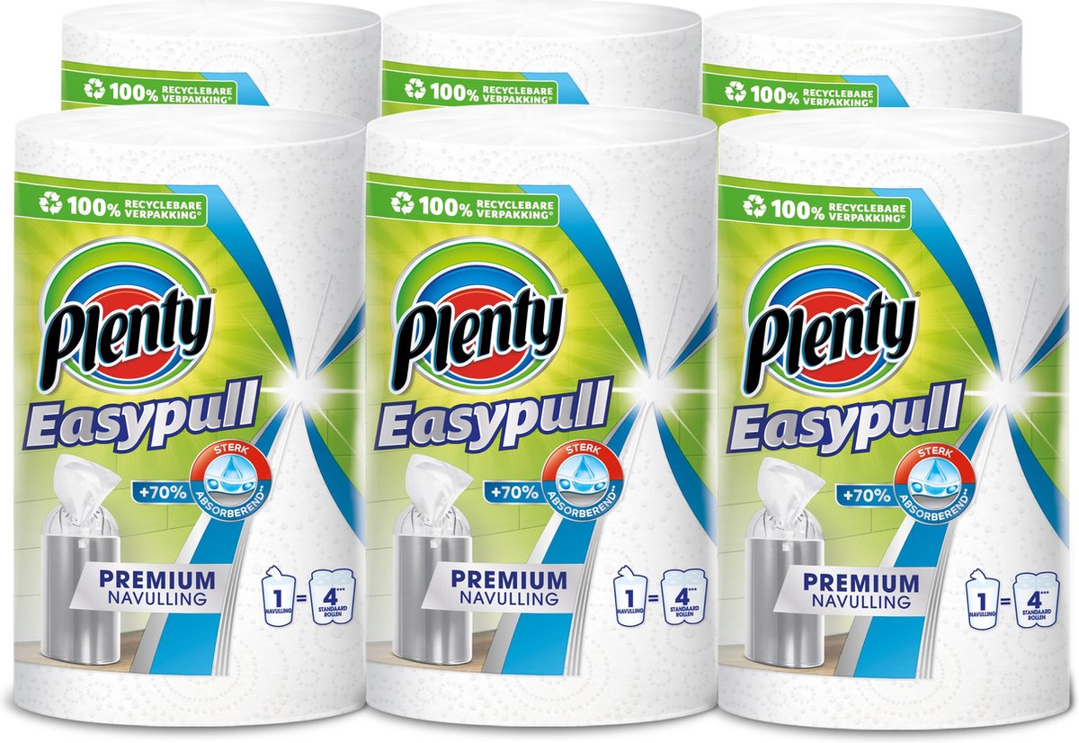 Plenty Easypull Premium navulrol - 6 stuks - kwartaal voorraad | bol.com