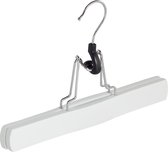 De Kledinghanger Gigant - 20 x Broekklem beukenhout wit gelakt met vilt inlage, 27 cm