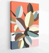 Botanical wall art vector set. Water color boho foliage line art drawing with abstract shape. 3 - Moderne schilderijen – Vertical – 1870913068 - 50*40 Vertical