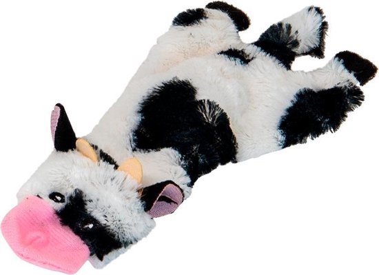Jack and Vanilla puppyspeeltje Flatties Koe met piep en kraak 20 cm XS