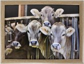 Schootkussen/laptray kalfjes/koeien print 33 x 43 cm - Kalveren koe dieren artikelen - Schoottafel - Dienblad voor op schoot