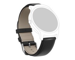 Mobvoi Ticwatch C2 - C2+ zwart lederen horloge band leren horlogebandje 20mm