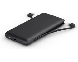 Belkin BOOST↑CHARGE™ Plus - 2-poorts 10.000 mAh USB-C-powerbank met geïntegreerde kabels - Zwart