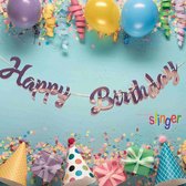 Slinger "Happy Birthday" - Letterslinger - Verjaardagsslinger - Rosé Goud - 1,5 mtr