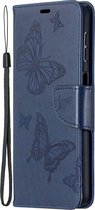 Samsung Galaxy A32 5G Hoesje - Mobigear - Butterfly Serie - Kunstlederen Bookcase - Blauw - Hoesje Geschikt Voor Samsung Galaxy A32 5G