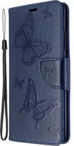 Xiaomi Mi Note 10 Hoesje - Mobigear - Butterfly Serie - Kunstlederen Bookcase - Blauw - Hoesje Geschikt Voor Xiaomi Mi Note 10