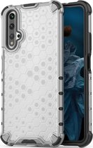 Huawei Nova 5T Hoesje - Mobigear - Honeycomb Serie - Hard Kunststof Backcover - Wit - Hoesje Geschikt Voor Huawei Nova 5T