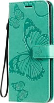 Mobigear Butterfly Telefoonhoesje geschikt voor OPPO Find X2 Hoesje Bookcase Portemonnee - Turquoise