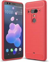 Mobigear Brushed TPU Backcover voor de HTC U12 Plus - Rood