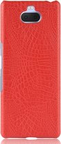 Sony Xperia 10 Hoesje - Mobigear - Krokodil Serie - Hard Kunststof Backcover - Rood - Hoesje Geschikt Voor Sony Xperia 10