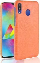 Samsung Galaxy A40 Hoesje - Mobigear - Croco Serie - Hard Kunststof Backcover - Oranje - Hoesje Geschikt Voor Samsung Galaxy A40