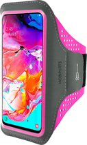Mobiparts Comfort Fit Sport Armband Samsung Galaxy A70 (2019) Neon Pink