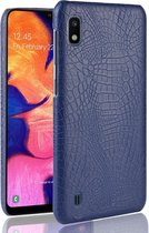 Samsung Galaxy A10 Hoesje - Mobigear - Croco Serie - Hard Kunststof Backcover - Blauw - Hoesje Geschikt Voor Samsung Galaxy A10