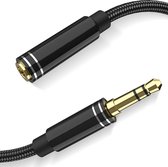 Aux Verlengkabel - Kabel Audio Jack 1 Meter - Verleng Snoer Audio 3,5mm - 3.5 mm naar Audio Jack - Verguld