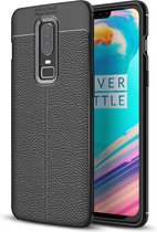 Mobigear Luxury TPU Backcover voor de OnePlus 6 - Zwart