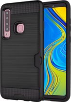 Mobigear Brushed Card Hardcase Geschikt voor Samsung Galaxy A9 (2018) - Zwart