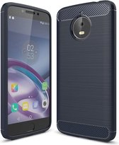 Motorola Moto E4 Plus Hoesje - Mobigear - Brushed Slim Serie - TPU Backcover - Marineblauw - Hoesje Geschikt Voor Motorola Moto E4 Plus
