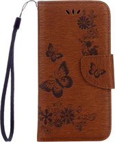 Mobigear Vlinder Bookcase Hoesje - Geschikt voor Samsung Galaxy A3 (2017) - Bruin