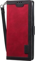Huawei P40 Hoesje - Mobigear - Two Tone Serie - Kunstlederen Bookcase - Rood - Hoesje Geschikt Voor Huawei P40