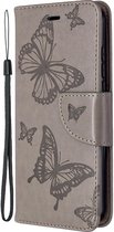Nokia 1.3 Hoesje - Mobigear - Butterfly Serie - Kunstlederen Bookcase - Grijs - Hoesje Geschikt Voor Nokia 1.3